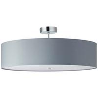 Deckenleuchte Andria in Hellgrau max. 60 Watt - Chromfarben/Hellgrau, Design, Textil/Metall (60/26,5cm) - Brilliant