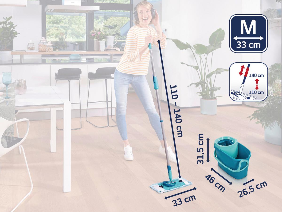 Felmosószett Leifheit Clean Twist Disc Mop - fehér, textil/fém (26/46/26cm) - Leifheit