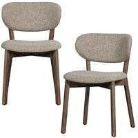Stuhl-Set Udar 2er-Set Natur/Dunkelbraun - Dunkelbraun/Naturfarben, MODERN, Holz/Textil (51/82/60cm) - Livetastic