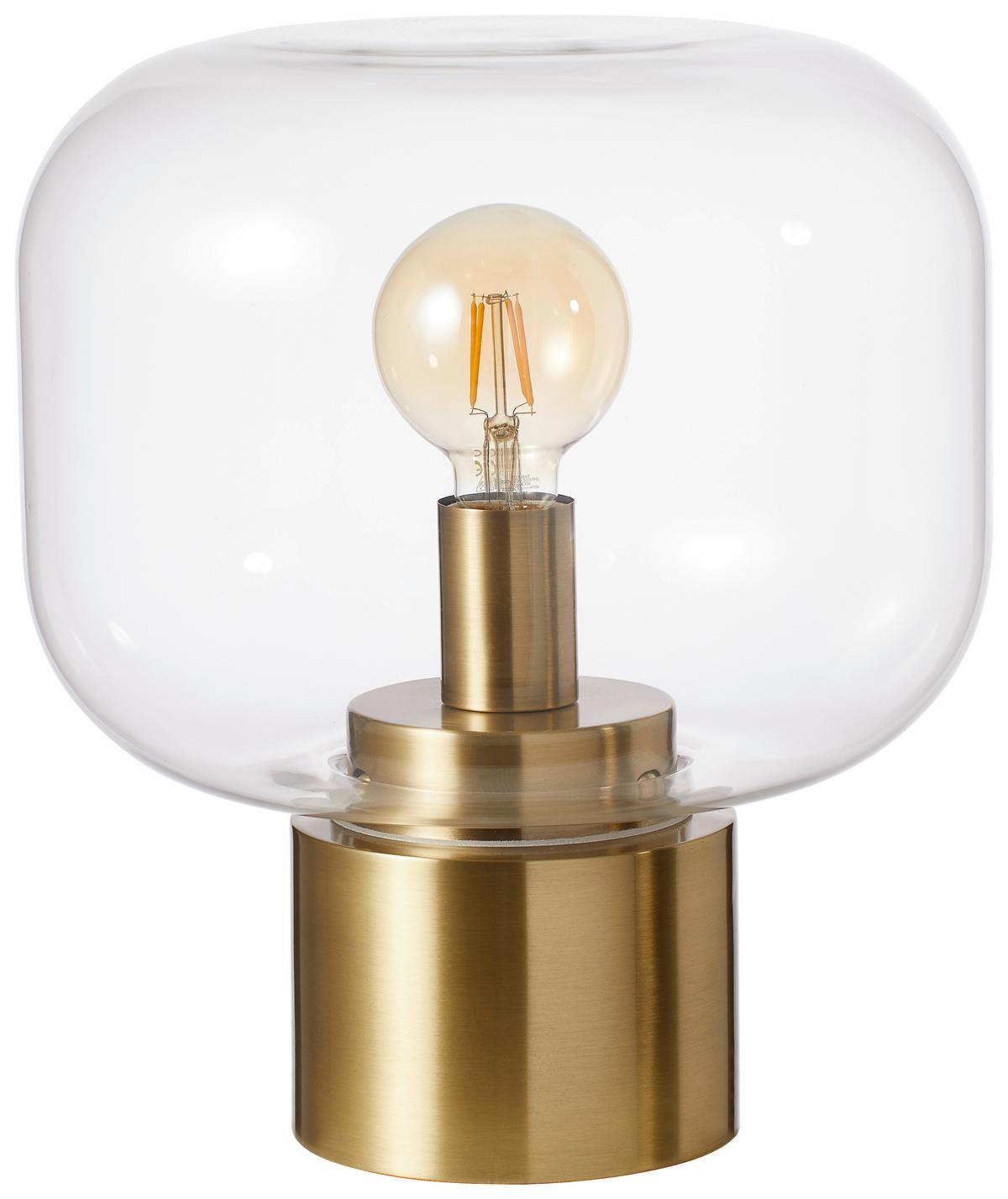 LAMPA STOŁOWA 1842918 - kolor brązu/przejrzysty, Trend, metal/szkło (29,5/33,5cm) - Light & Living