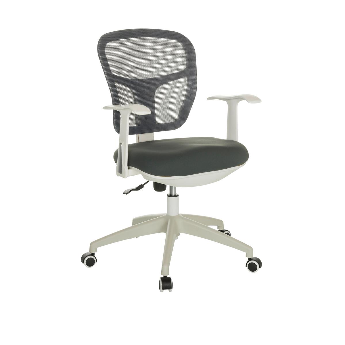 Pisarniški Stol Top 108 W, Siva - siva/bela, Basics, umetna masa/tekstil (68/90-97/68cm) - MID.YOU