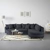 Ecksofa Axel Dunkelgrau - Dunkelgrau/Schwarz, MODERN, Textil/Metall (291/87/250cm) - Mömax