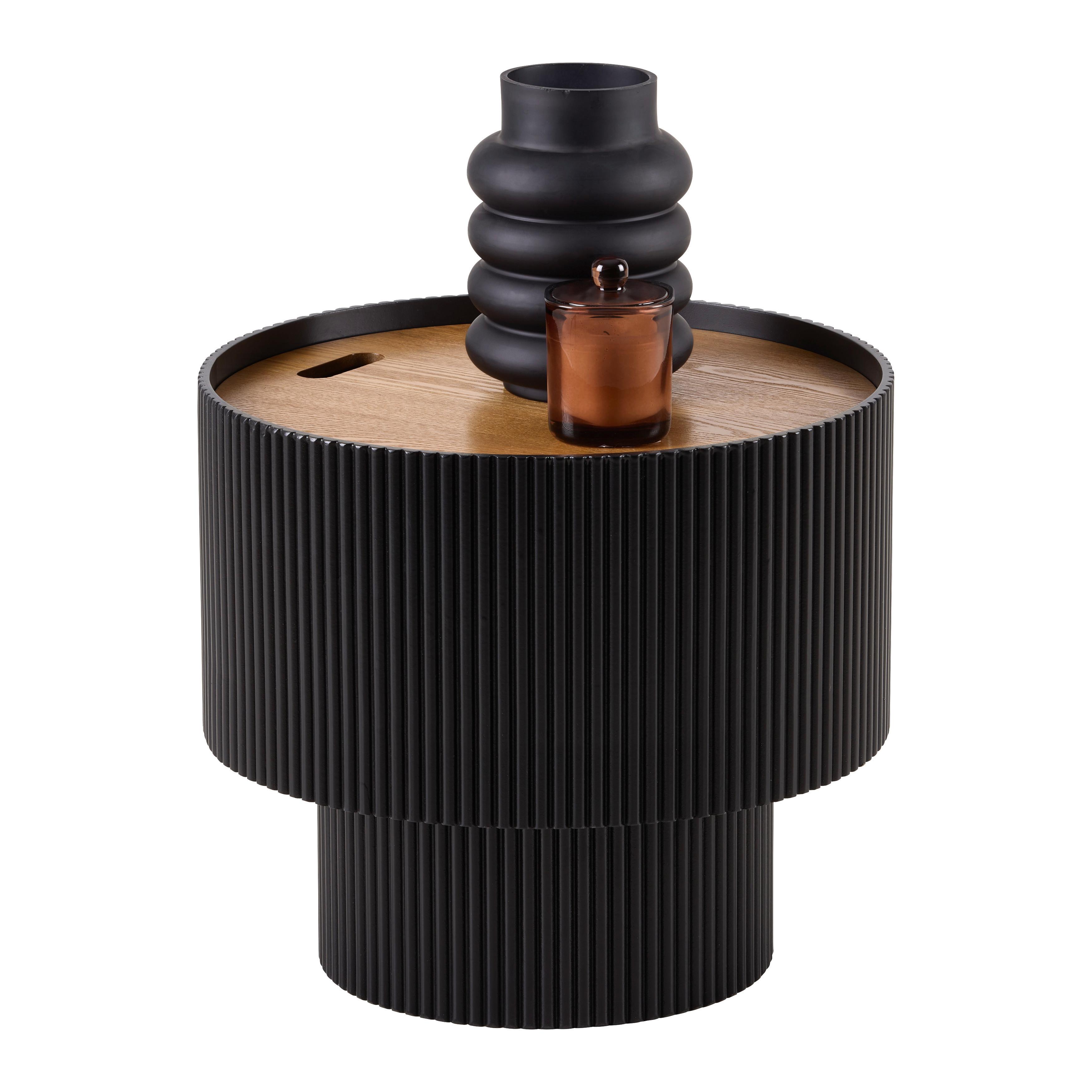 SOFFBORD JOHNNY - svart/naturfärgad, Modern, trämaterial (45/40cm) - Mömax