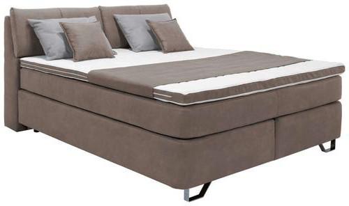 Boxspringbett Tabea Taupe ca. 180x200cm - Taupe/Alufarben, KONVENTIONELL, Karton/Naturmaterialien (180/200cm) - Mömax