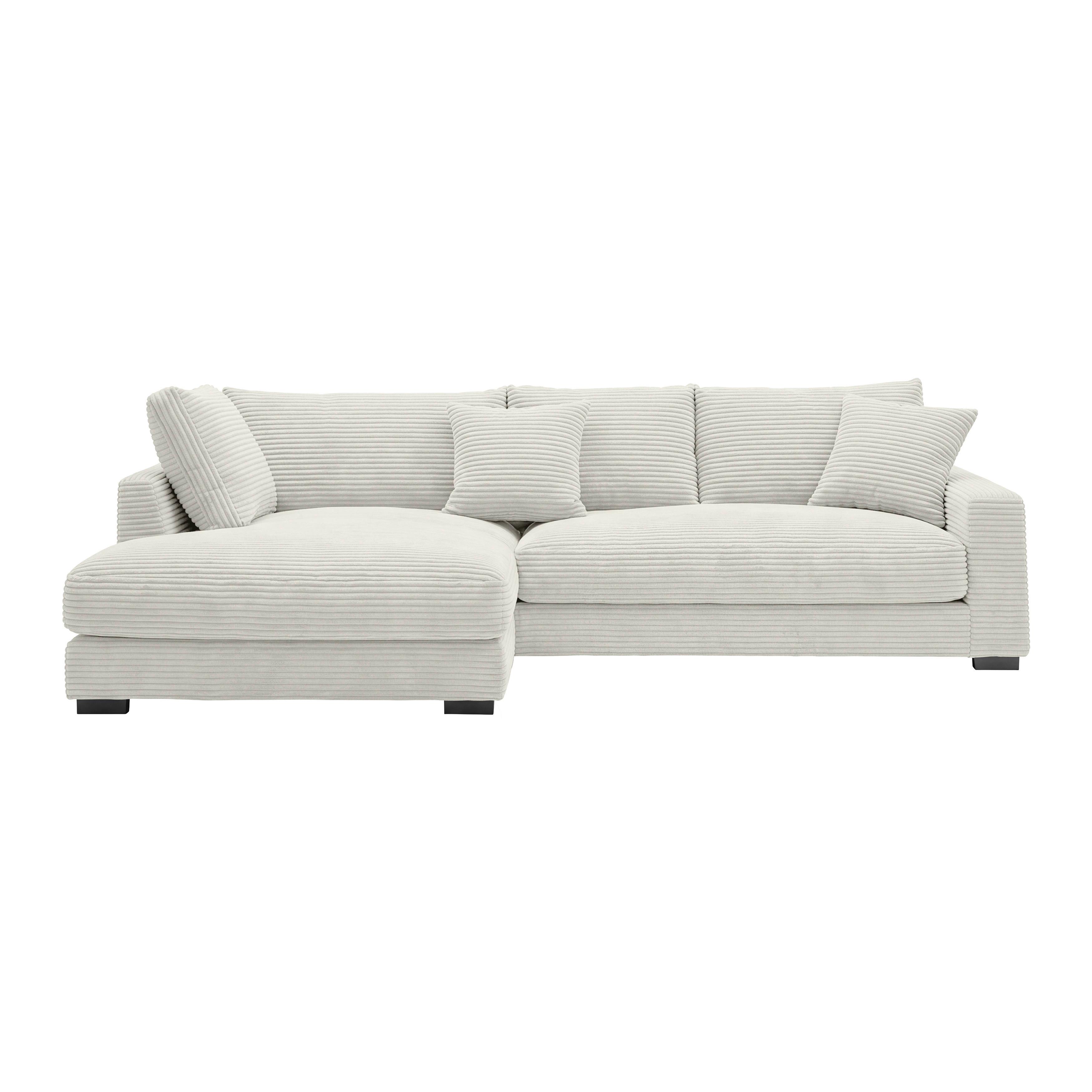 Ecksofa Pedro Beige - Beige/Schwarz, MODERN, Kunststoff/Textil (190/300cm) - Mömax