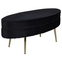 HOCKERBANK OTTO - Goldfarben/Schwarz, Design, Textil/Metall (100/41/40cm) - Livetastic