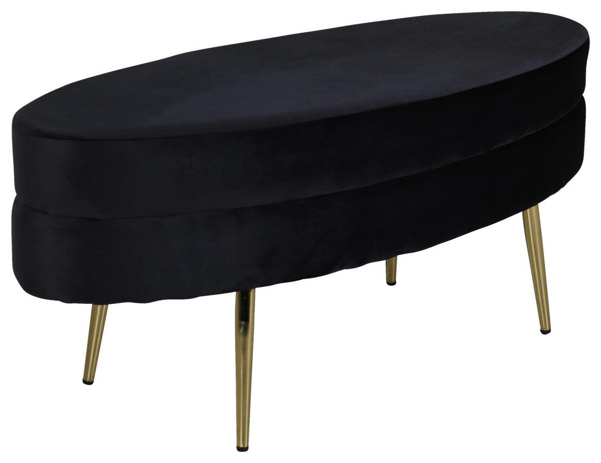 HOCKERBANK OTTO - Goldfarben/Schwarz, Design, Textil/Metall (100/41/40cm) - Livetastic