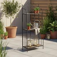 GARTENREGAL 380823 - Multicolor/Schwarz, MODERN, Keramik/Metall (62/142/29cm) - Siena Garden