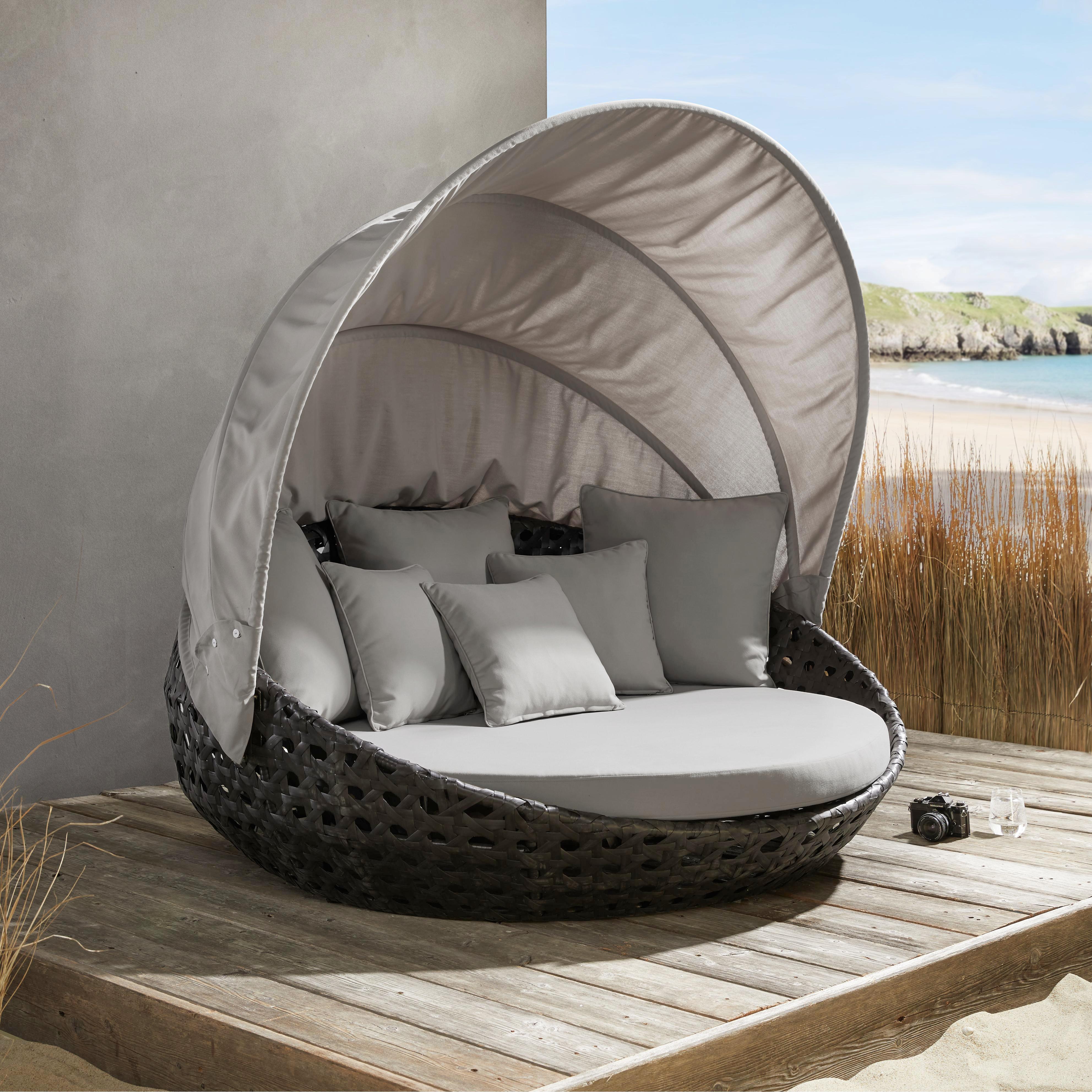 Garteninsel Dolly - Dunkelgrau/Hellgrau, MODERN, Kunststoff/Textil (175/170cm) - Bessagi Garden