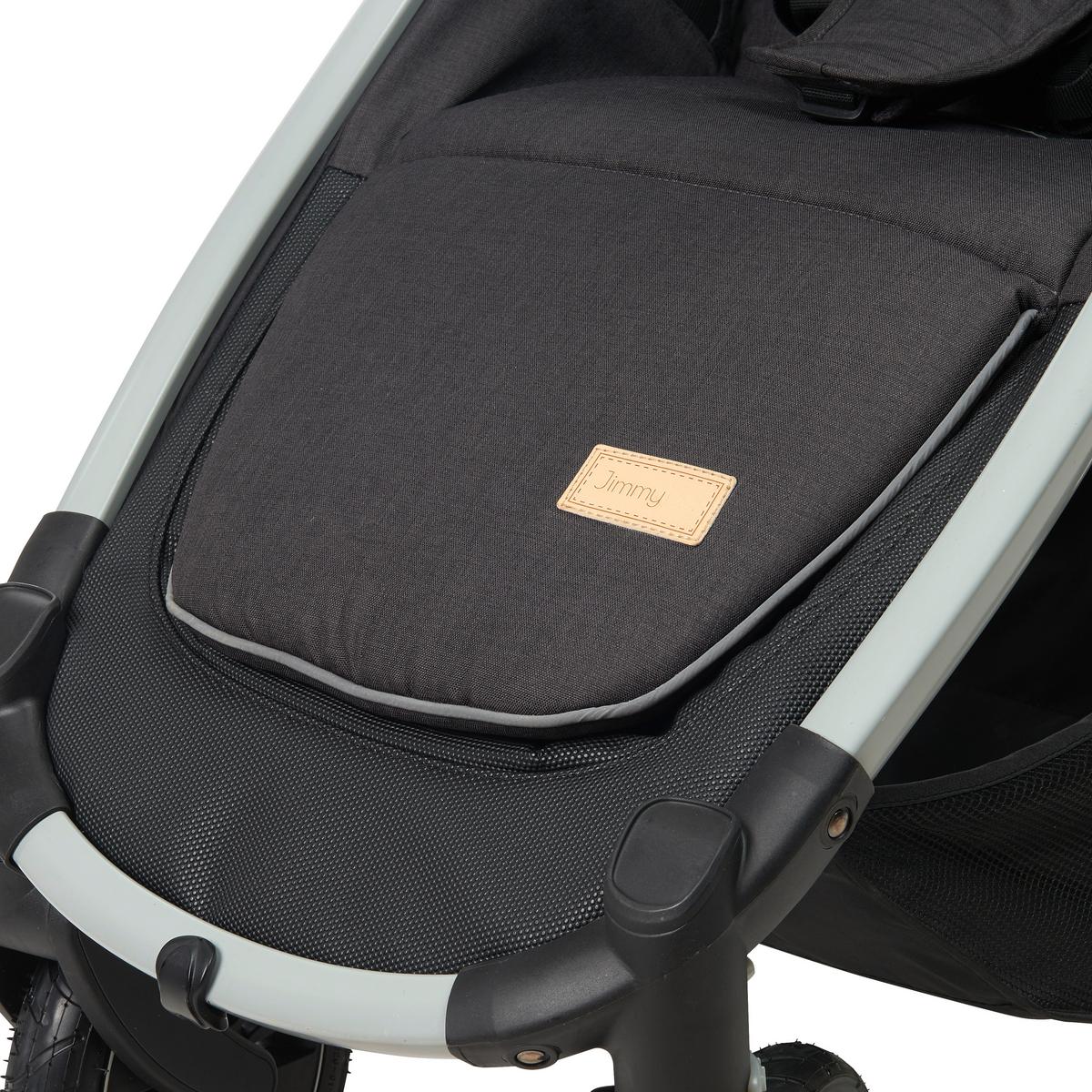 WÓZEK SPACEROWY SMART - ciemnoszary/kolor aluminiowy, Trend, metal/tkanina (115/56/105cm) - Jimmylee
