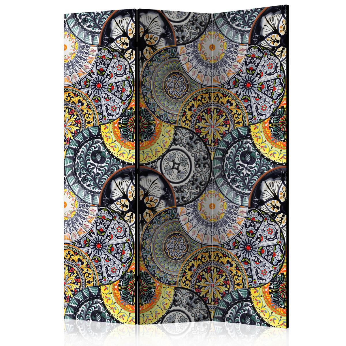 Paravan Painted Exoticism, 3-Delni, Dvostranski - večbarvno, Basics, tekstil/les (135/172/3cm) - artgeist
