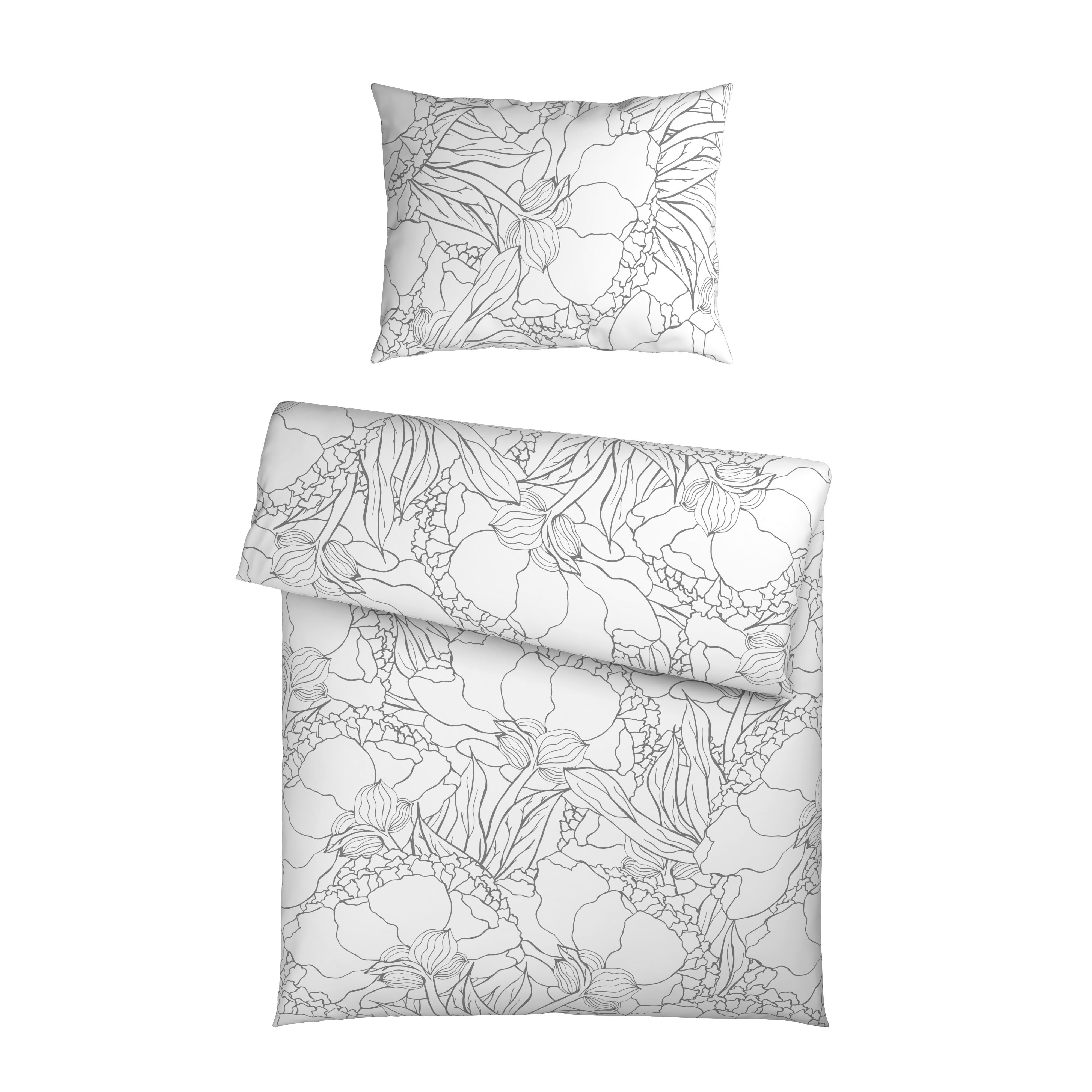 BETTWÄSCHESET EMMA - Grau, Textil (160/210cm) - Mömax