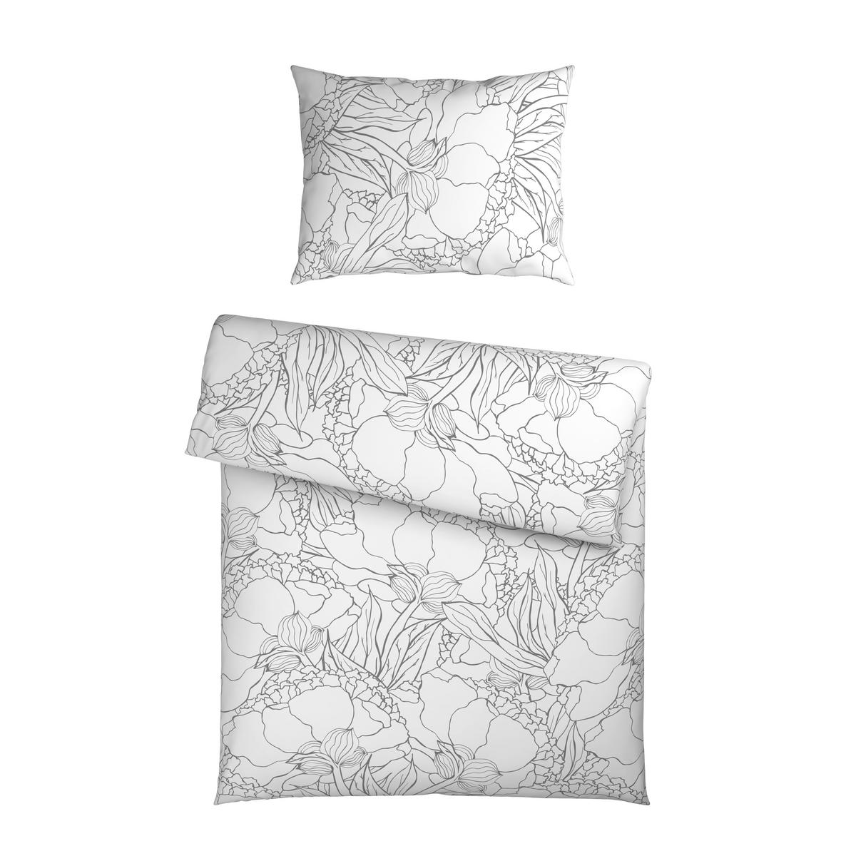 BETTWÄSCHESET EMMA - Grau, Textil (160/210cm) - Mömax