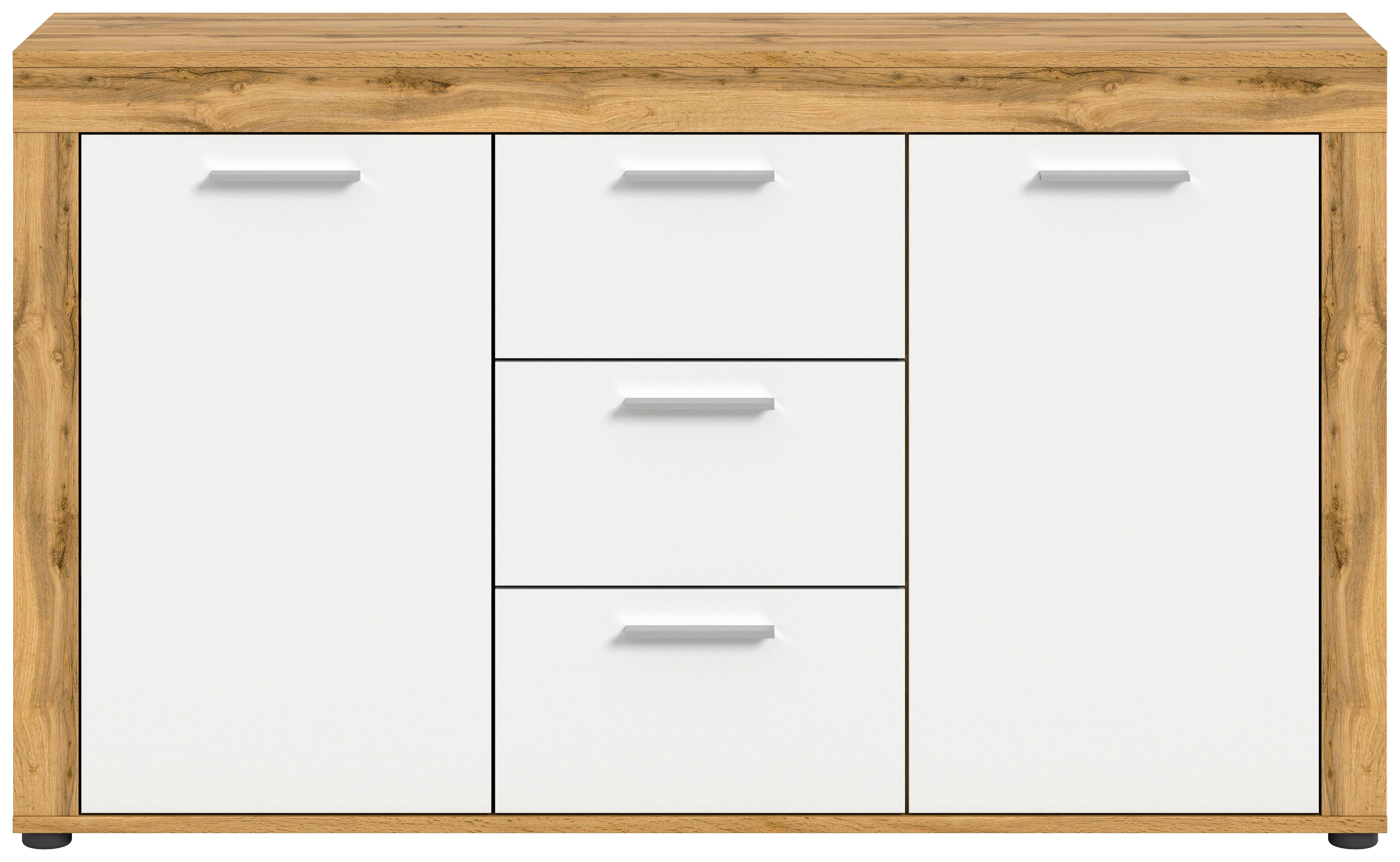 Comodă cu uși JAM - stejar Wotan, Design, material pe bază de lemn (125/80/35cm) - Modern Living