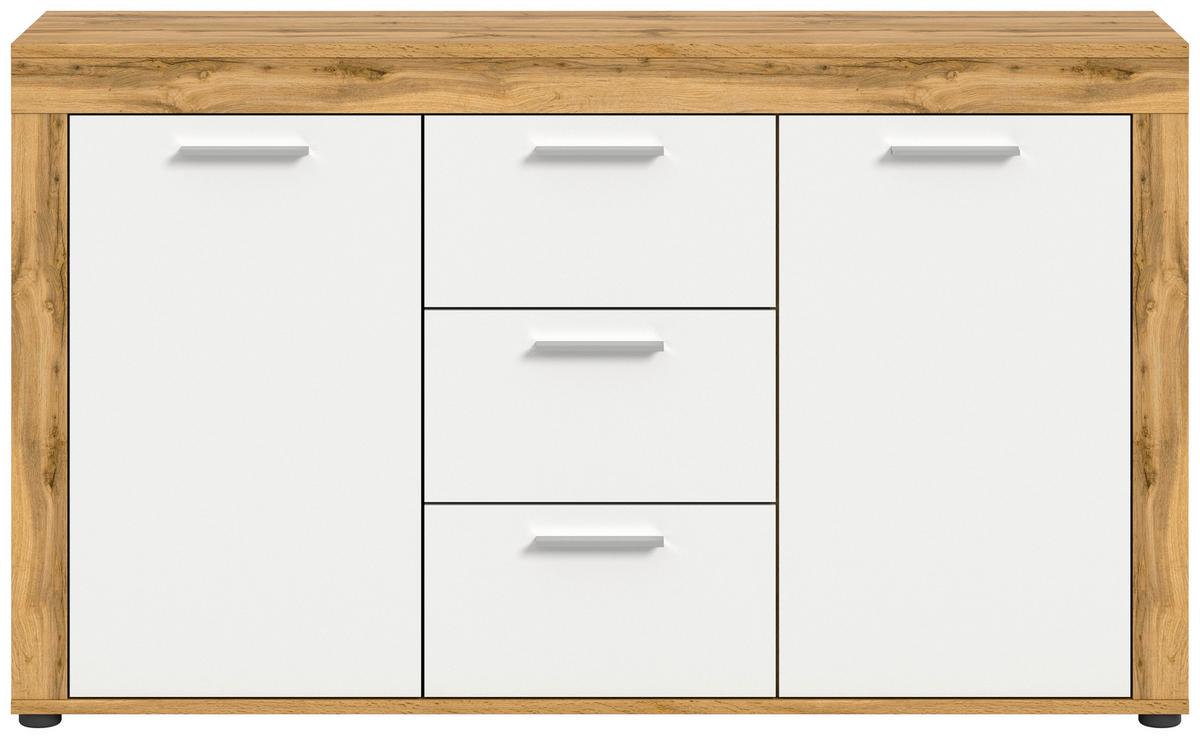 Comodă cu uși JAM - stejar Wotan, Design, material pe bază de lemn (125/80/35cm) - Modern Living