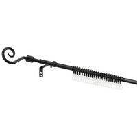 Set galerii perdele Black night - negru, plastic/metal (130-240cm) - Best Price
