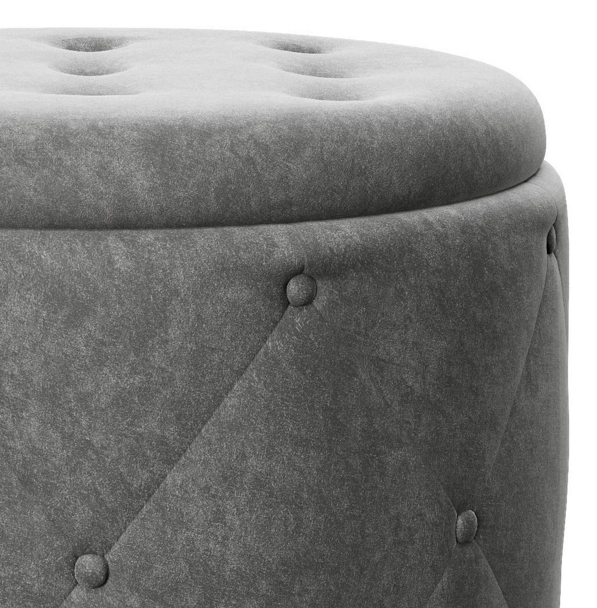 Hocker LIZ Grau Samt - Goldfarben/Grau, LIFESTYLE, Textil (50/40/50cm) - Playboy