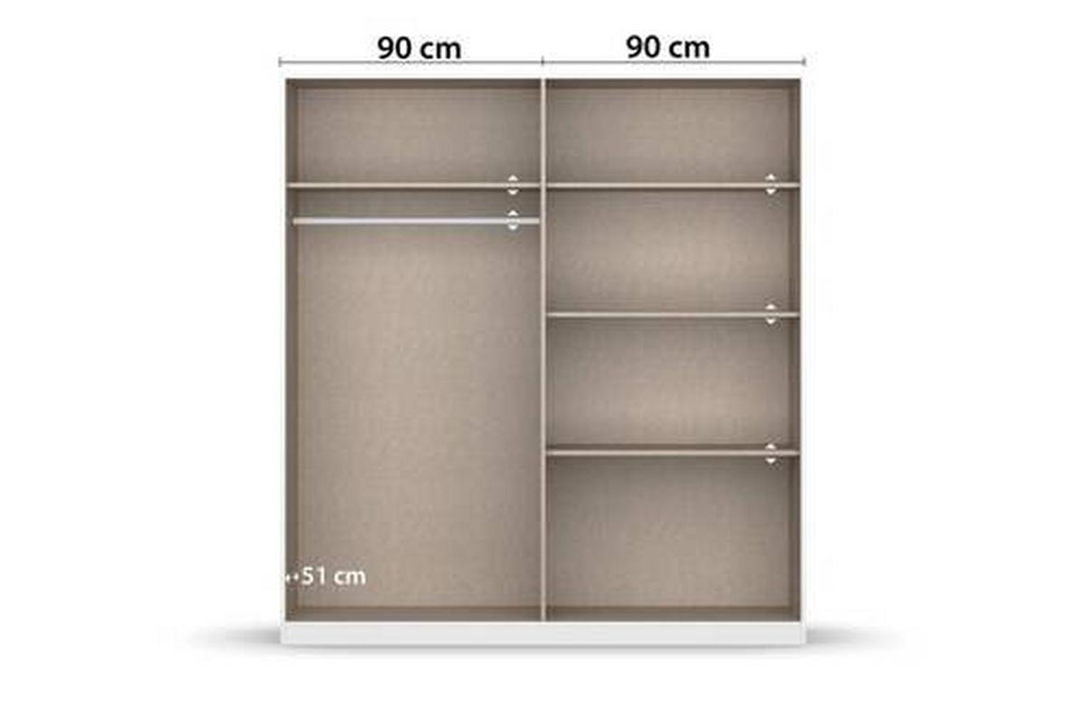 Ormar S Klasičnim Vratima Berlin - hrast Artisan/bijela visoki sjaj, Moderno, drvni materijal/plastika (181/210/54cm) - Modern Living
