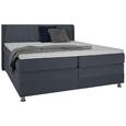Boxspringbett in Dunkelgrau ca. 180x200cm - Chromfarben/Dunkelgrau, KONVENTIONELL, Kunststoff/Textil (180/200cm) - Premium Living Boxspringbett in Dunkelgrau ca. 180x200cm - Chromfarben/Dunkelgrau, KONVENTIONELL, Kunststoff/Textil (180/200cm) - Premium Living