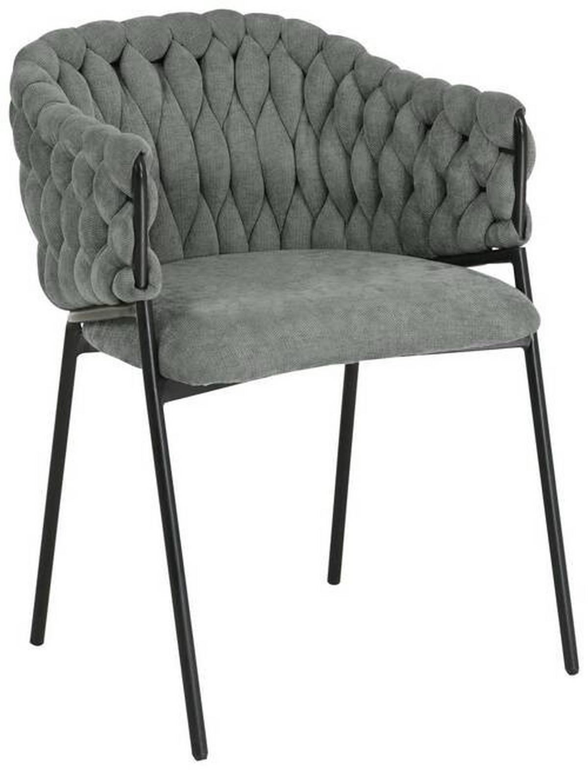 KRZESŁO Z PODŁOKIETNIKAMI WAVY BUBBLE - czarny/szary, Design, metal/tkanina (56/80/61cm) - Novel