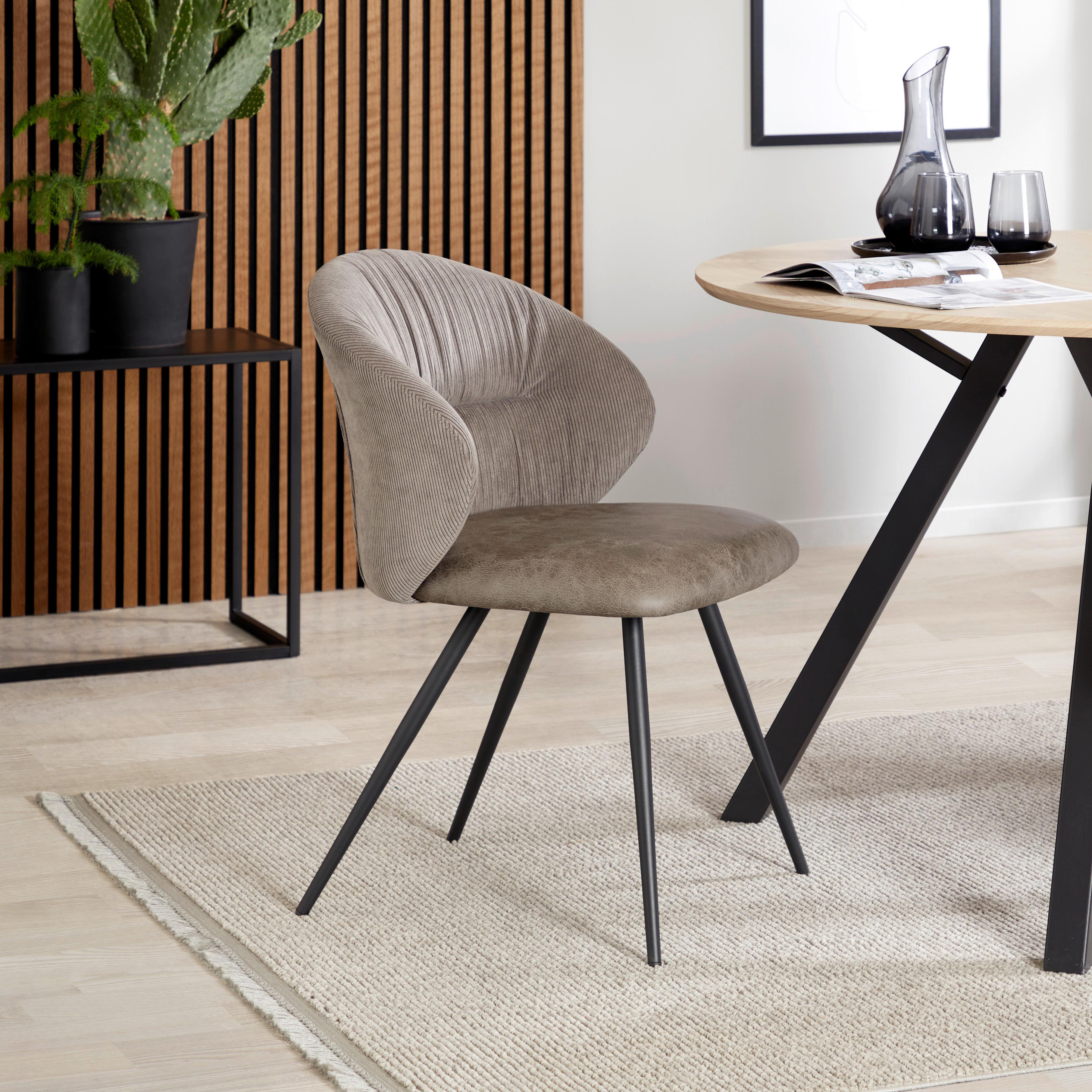 Stol Adana, Siva - siva/črna, Moderno, kovina/tekstil (57/80,5/62cm) - Modern Living