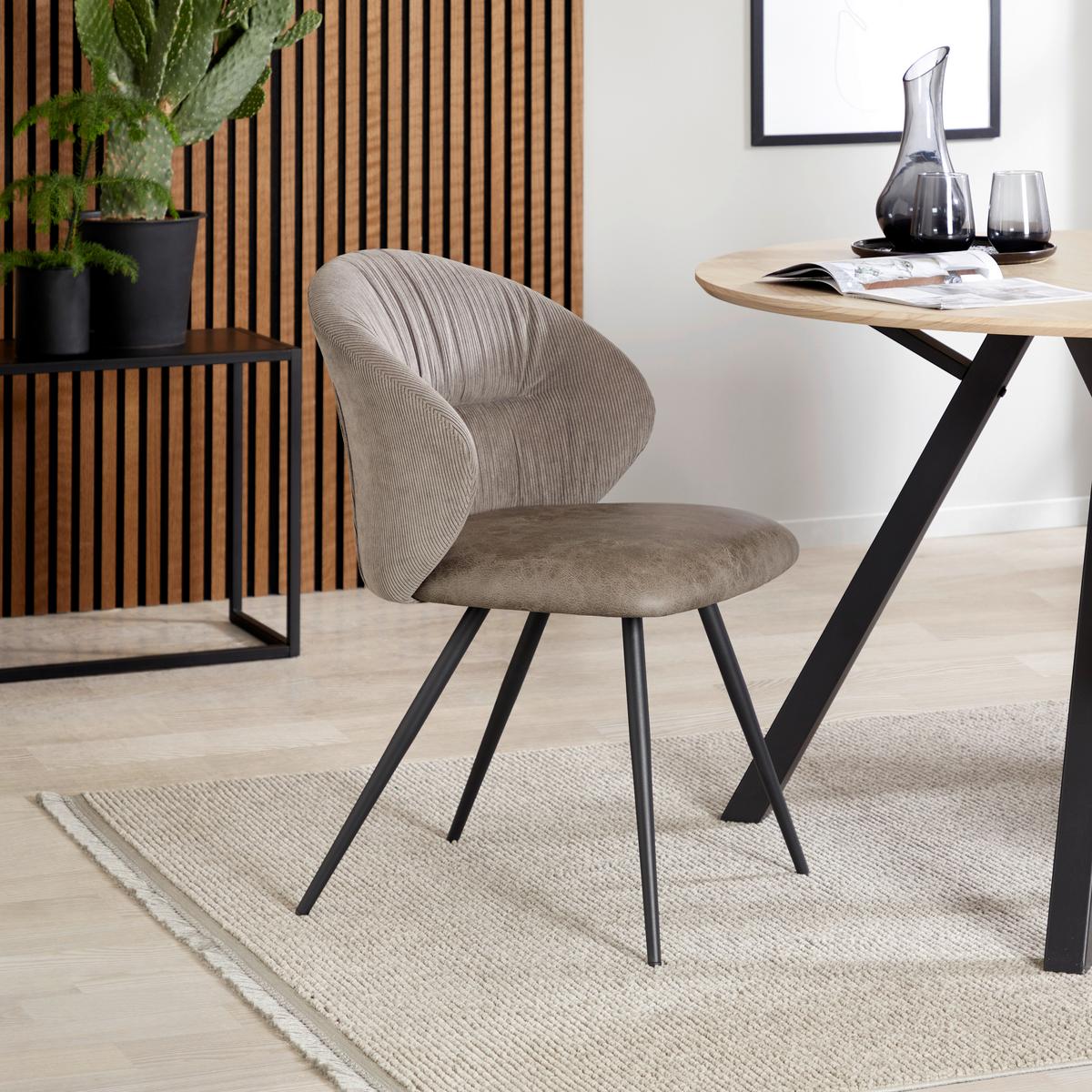 Stol Adana, Siva - siva/črna, Moderno, kovina/tekstil (57/80,5/62cm) - Modern Living