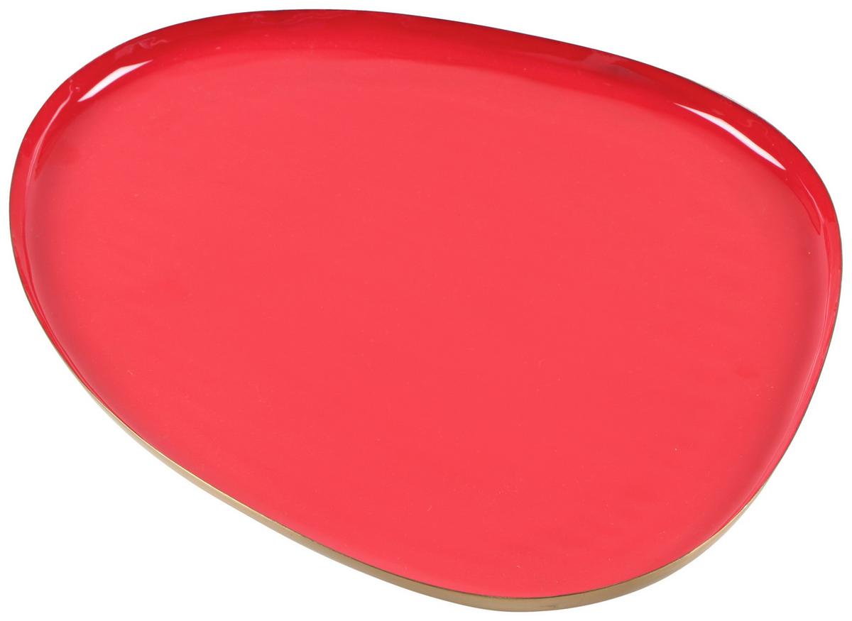 Dekotablett Windy Rot - Rot, Metall (25,5/30cm) - Mömax
