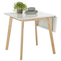Esstisch in Naturfarben/Weiß - Weiss/Naturfarben, Modern, Holz/Holzwerkstoff (75/75-105/75cm) - Mömax