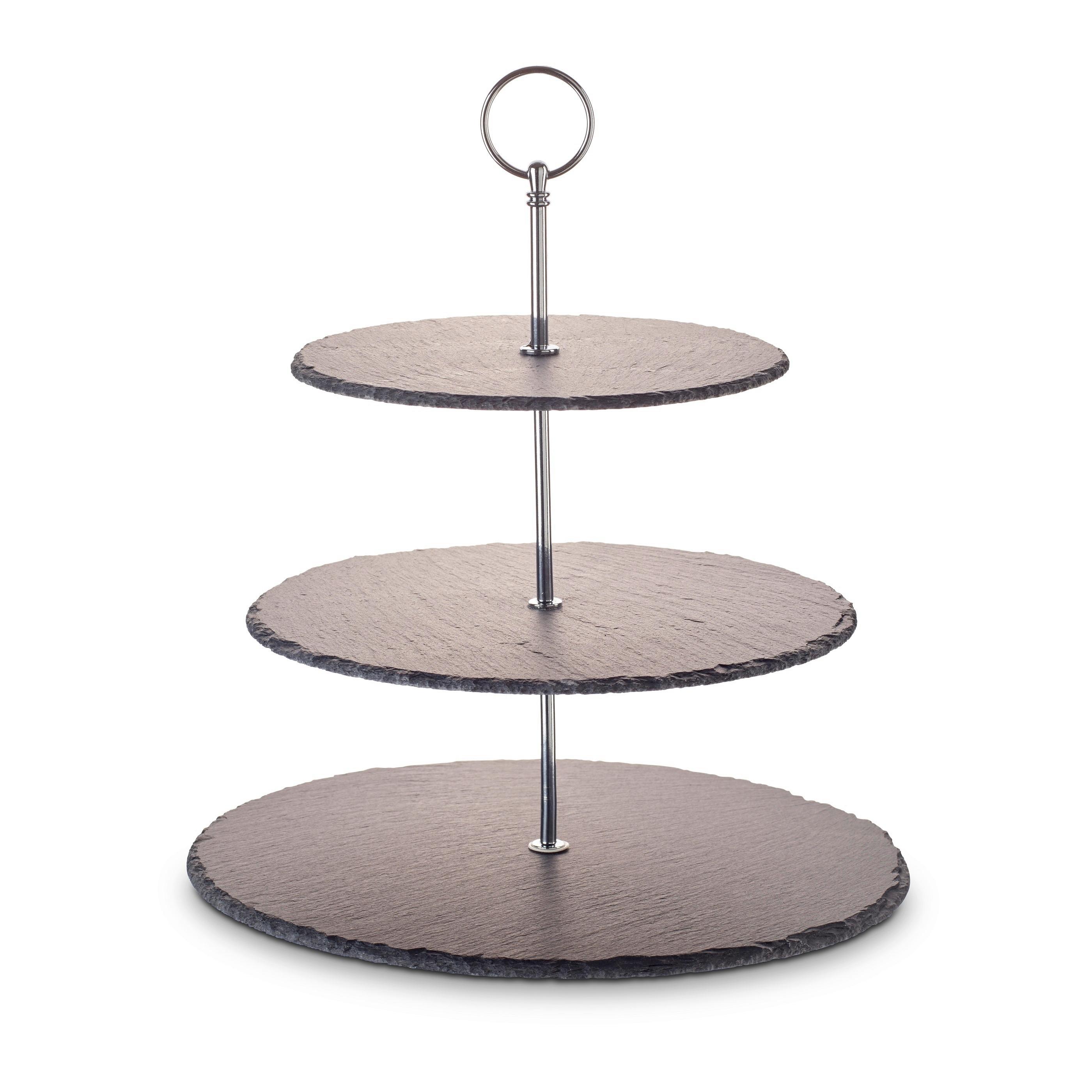 Stojalo Za Mafine Cupcake, Srebrna - srebrne barve, Basics, kamen/kovina (30/25/20/35cm) - Echtwerk
