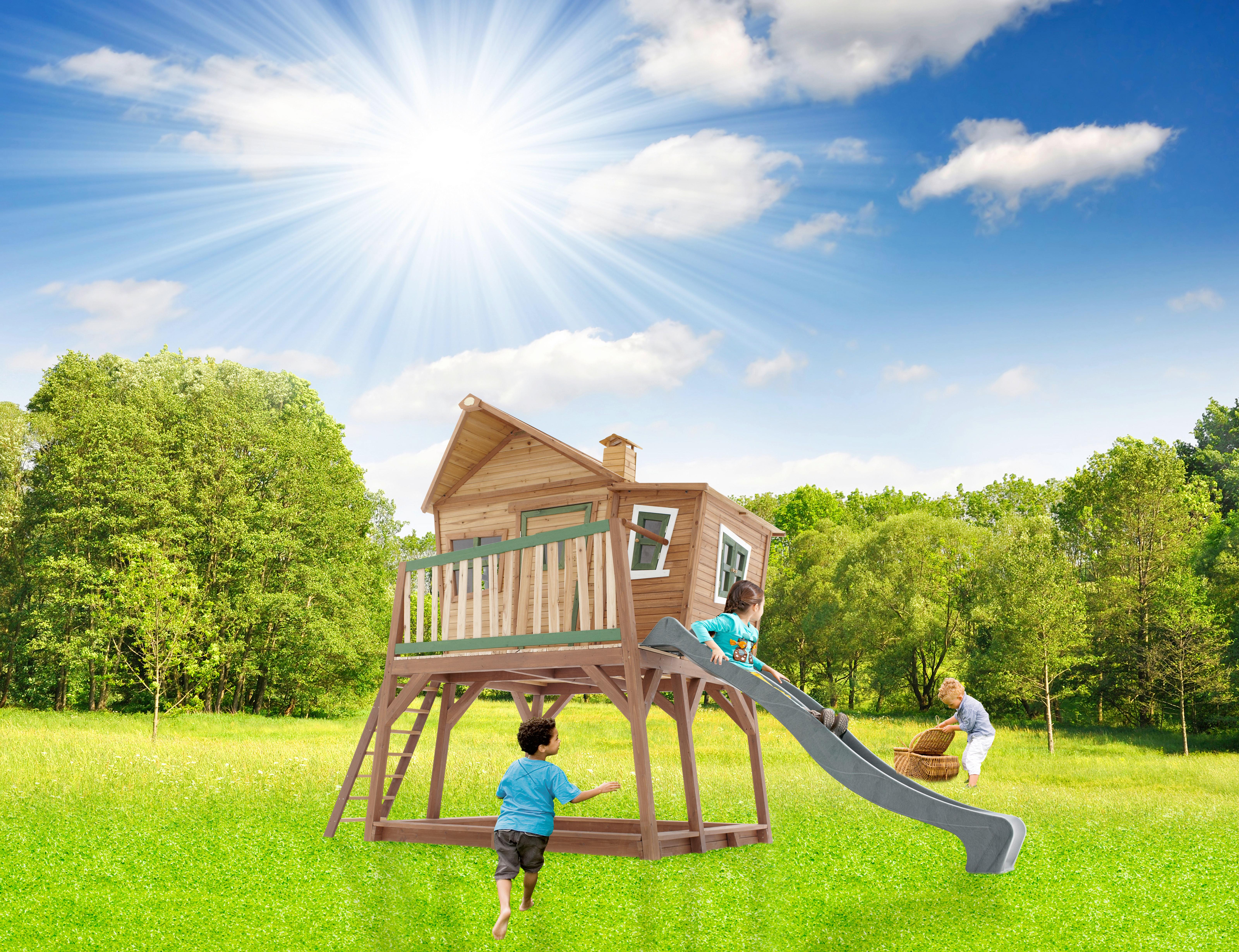 Spielhaus A030.150.00 aus Zeder Massiv - Braun/Naturfarben, KONVENTIONELL, Holz (435/291/180cm) - Ambia Garden