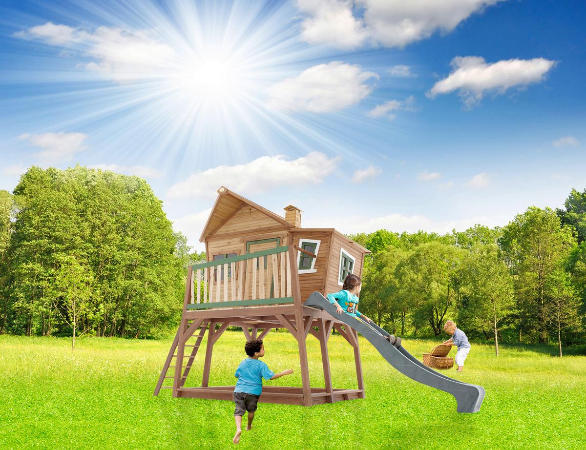 Spielhaus A030.150.00 aus Zeder Massiv - Braun/Naturfarben, KONVENTIONELL, Holz (435/291/180cm) - Ambia Garden