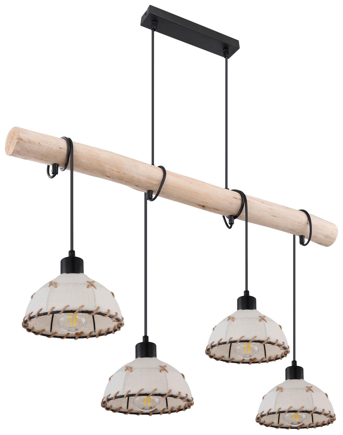 Svjetiljka Viseća 15442-4h - prirodne boje/bež, Natur, metal/tekstil (85/18/120cm) - Globo