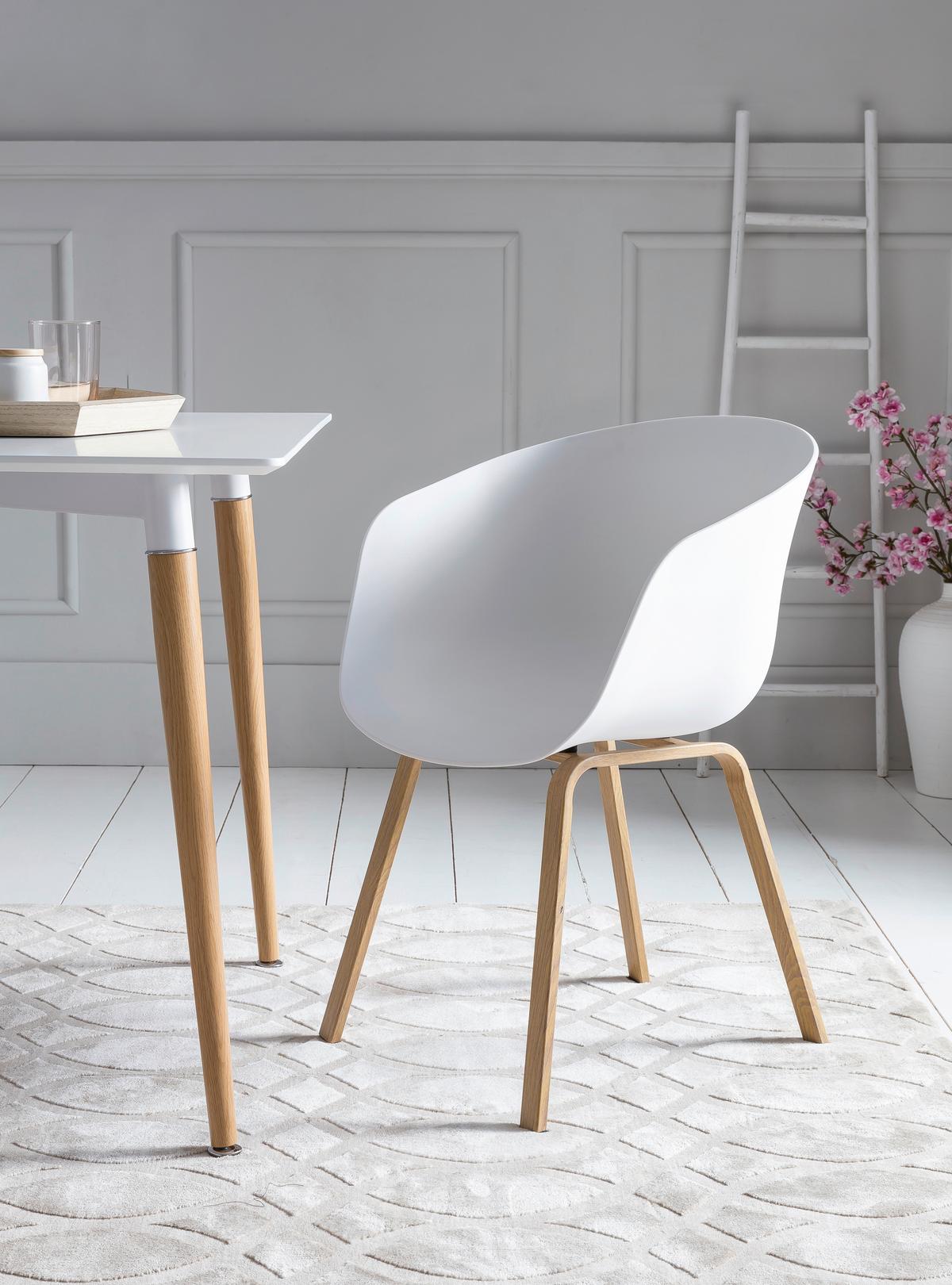 Set Naslanjačev Skandi, Bela, 2-Delni - bela/naravne barve, Moderno, kovina/umetna masa (54,5/77,5/54cm) - Livetastic