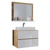 Badezimmer Lendas 3-tlg. ca. 80 cm Honigeiche/Weiß - Honigeiche/Weiß, MODERN, Keramik/Holzwerkstoff (80cm) - MID.YOU