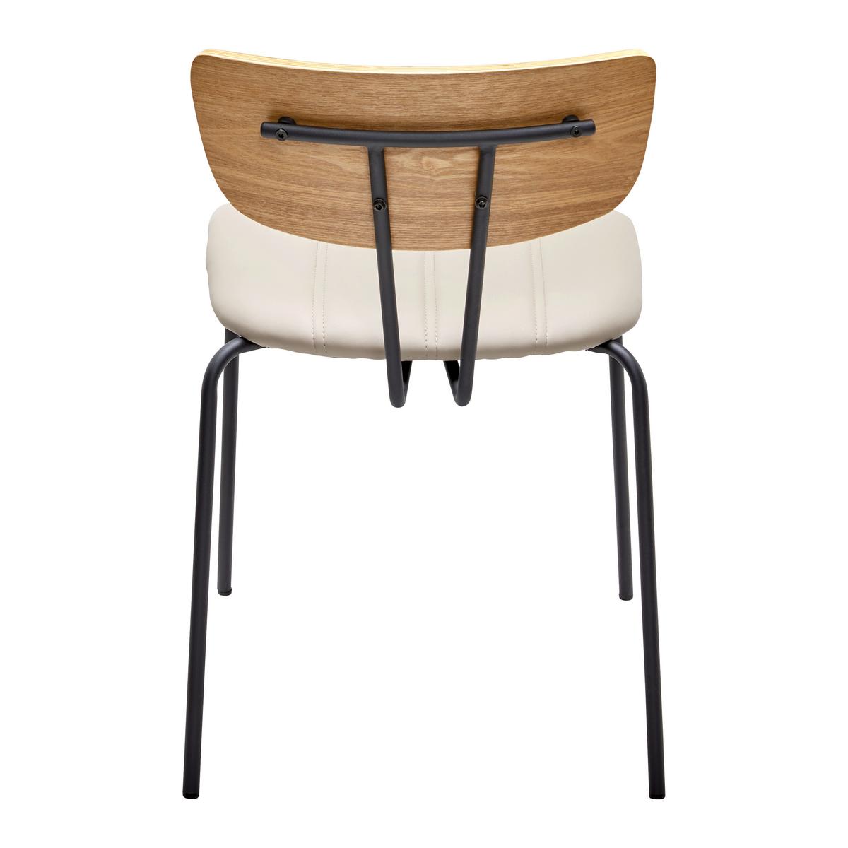 Stuhl Cera Taupe Lederlook Gepolstert - Taupe/Hellbraun, MODERN, Holz/Textil (42/78/54cm) - Bessagi Home