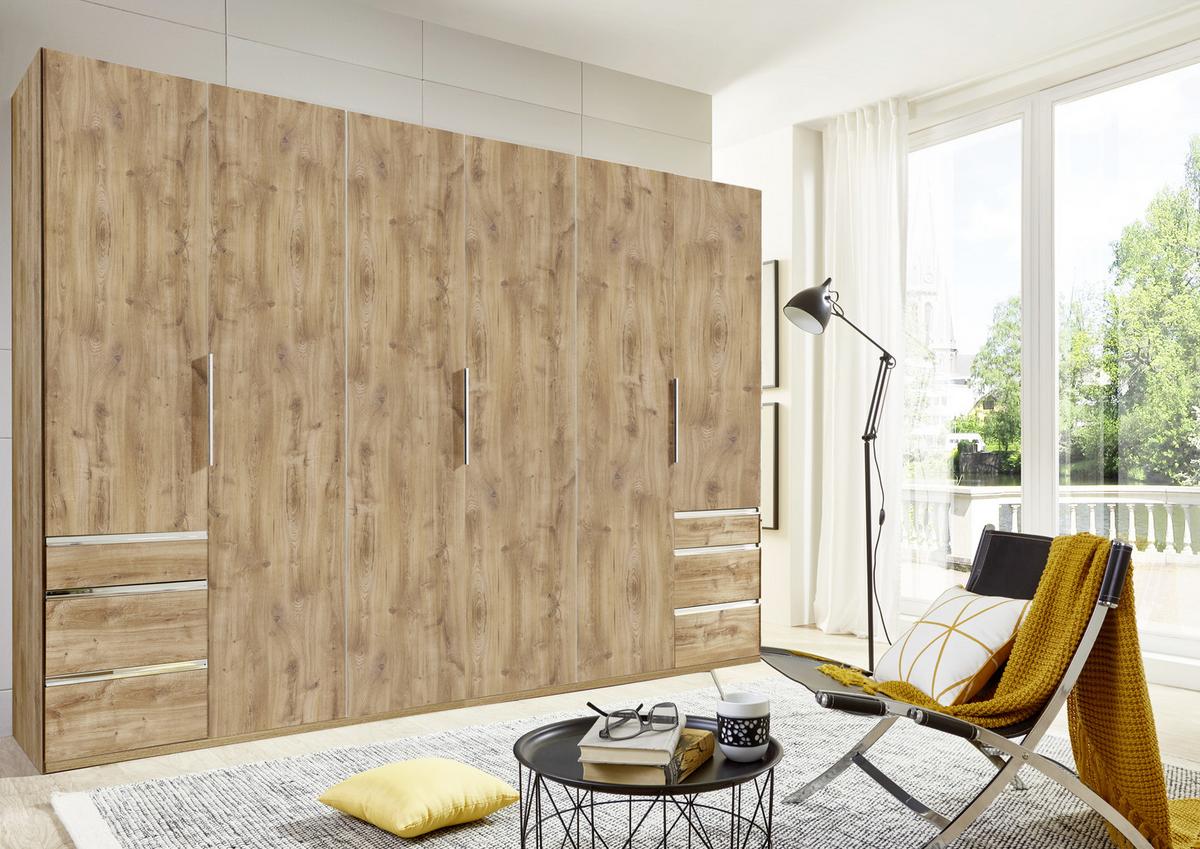 Ormar S Klasičnim Vratima Level 36a - boje hrasta/boje kroma, Moderno, drvni materijal/metal (300/216/58cm) - Modern Living