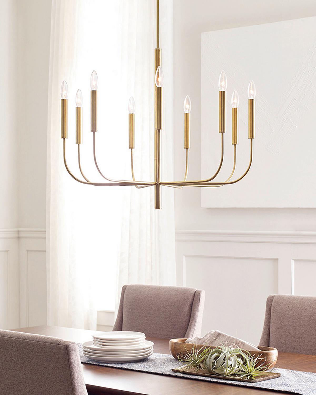 Csillár Fe-Brianna9-Bb - sárgarézszínű, Design, fém (75.9/83,7cm) - Elstead Lighting
