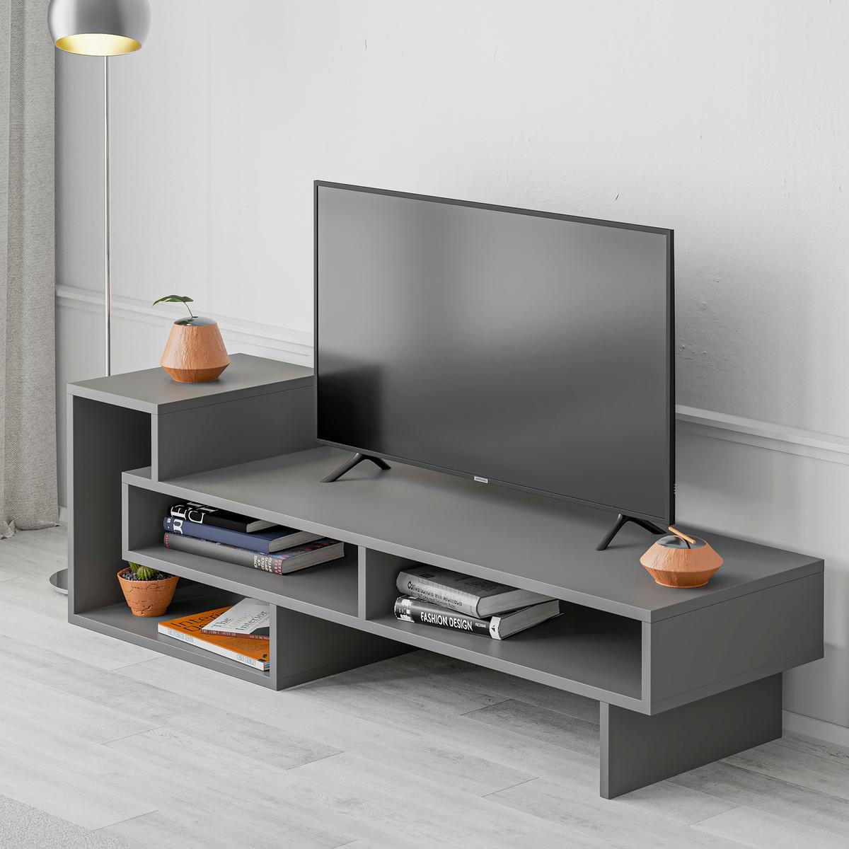 PHONOTISCH TETRA TV STAND - Anthrazit, Design, Holzwerkstoff (137/40/42cm) - Livetastic