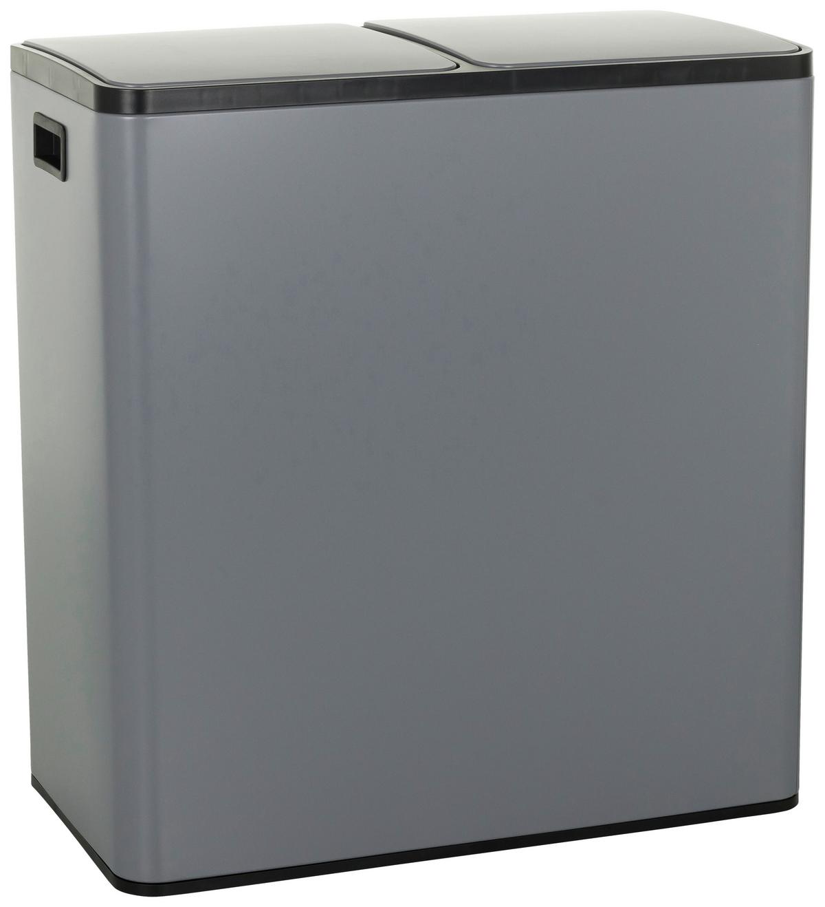 Abfallsammler Clean Grau ca. 58,5x62x32cm - Schwarz/Grau, MODERN, Kunststoff/Metall (58,5/62/32cm) - MID.YOU