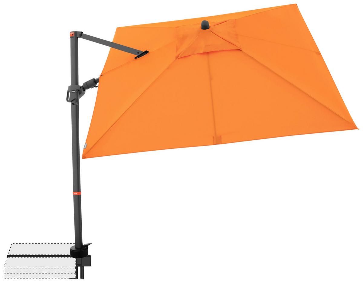 Ampelschirm MyZone Orange ca. 210x210cm - Anthrazit/Orange, Basics, Textil/Metall (210/210cm) - Doppler