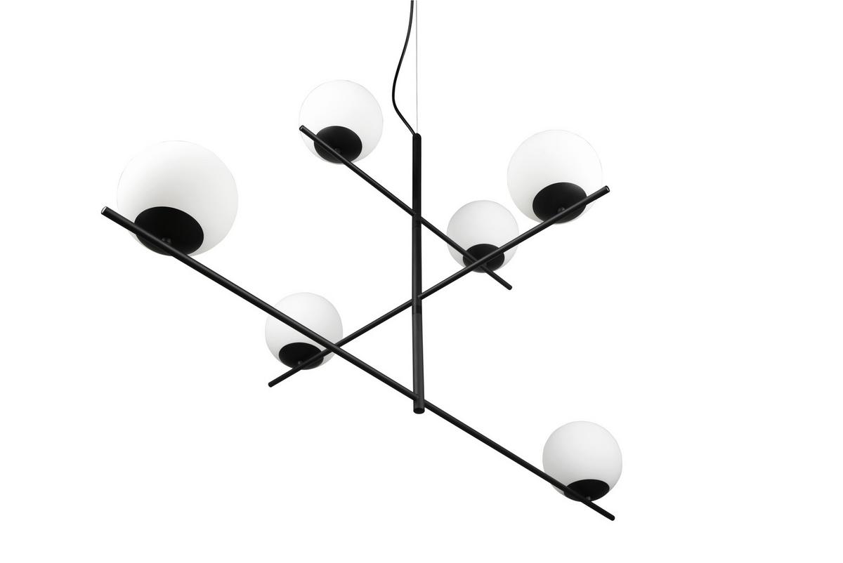 Pendelleuchte Pure Schwarz max. 28 Watt - Schwarz/Weiß, MODERN, Glas/Metall (115/150/80cm) - Trio Leuchten