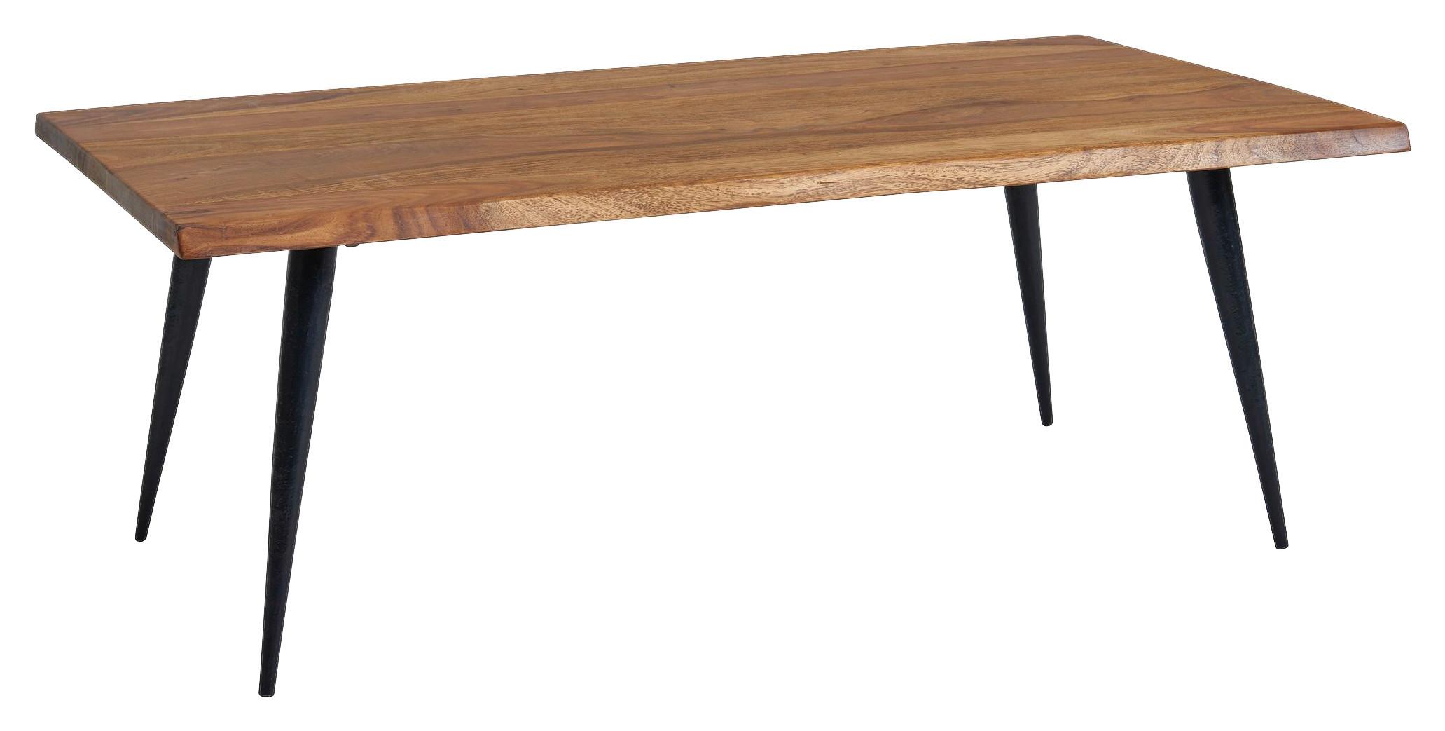 Klubska Miza Wohnling - črna/barve indijskega rožnega lesa, Moderno, kovina/les (110/60/40cm) - MID.YOU