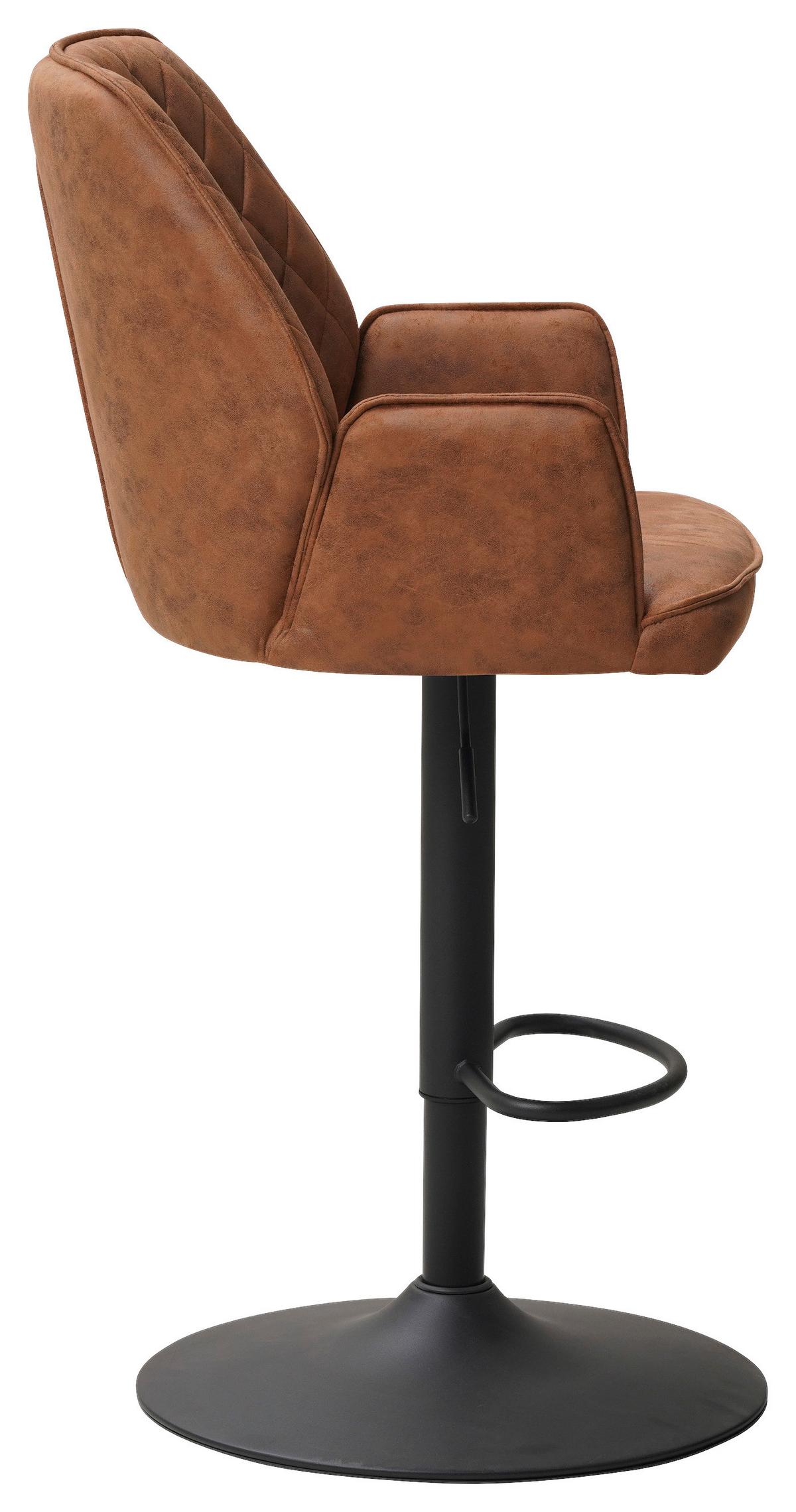 Barhocker Donny ca. 42x114 cm Cognac - Cognac/Schwarz, KONVENTIONELL, Textil/Metall (42/114/52cm) - MID.YOU