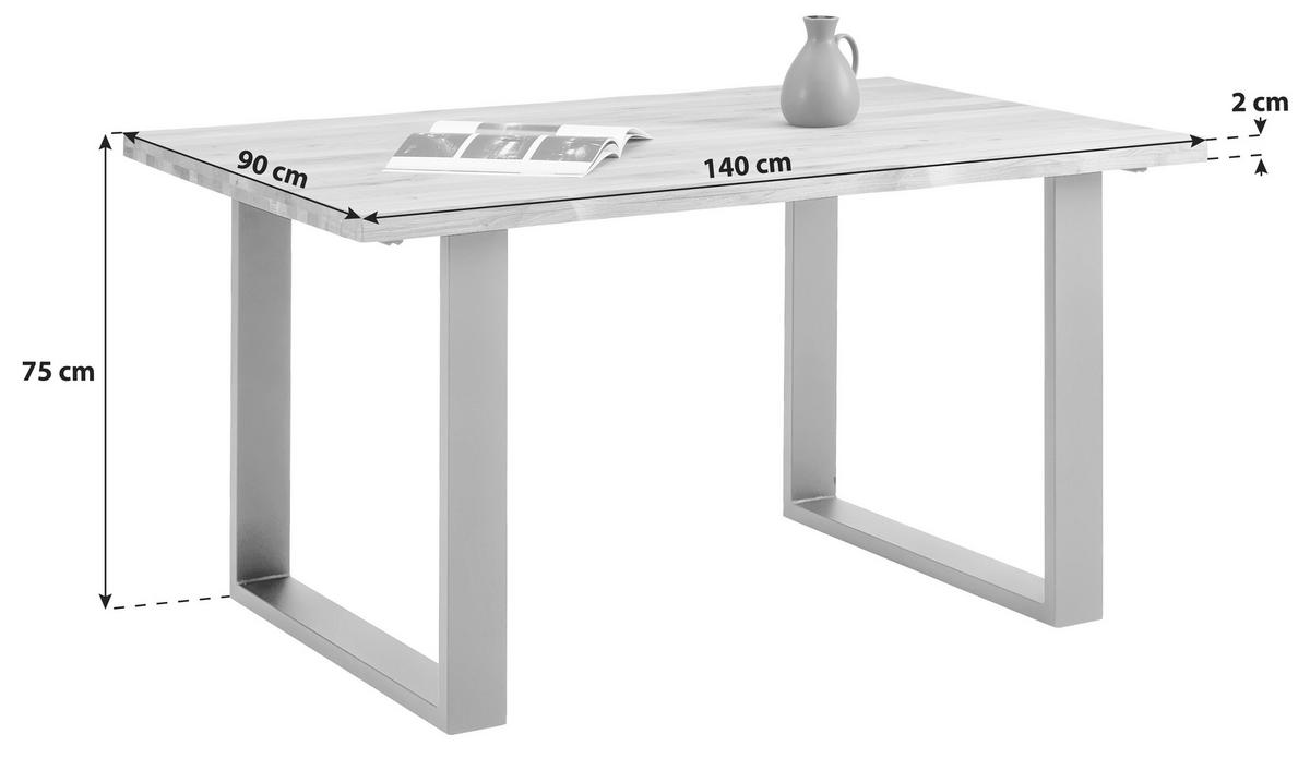 Stol Za Blagovaonicu Wood 140 - prirodne boje/crna, Konvencionalno, drvo/metal - James Wood