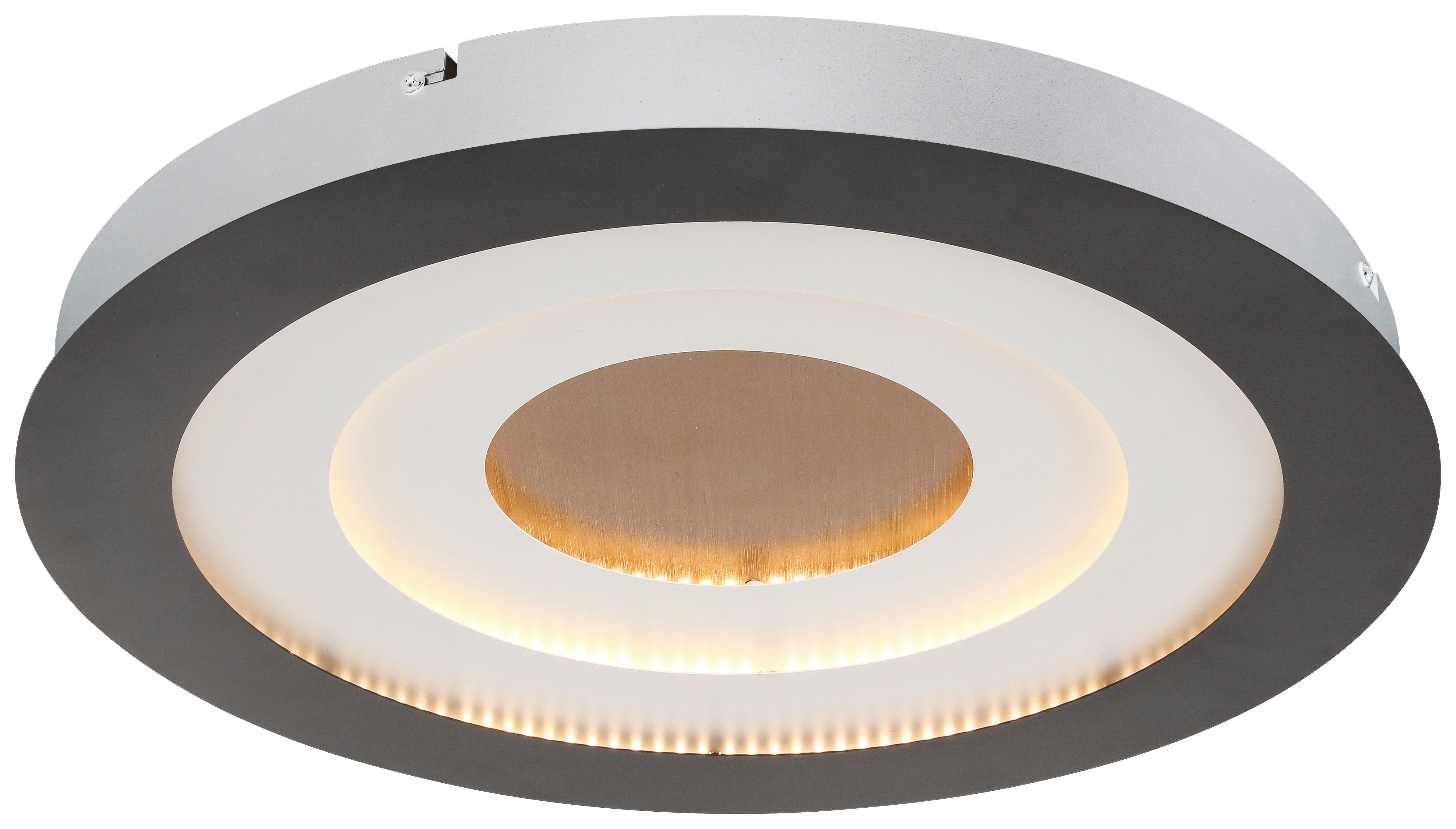 LED-Deckenleuchte Sprimo max. 36 Watt - Weiss/Goldfarben, Modern, Kunststoff/Metall (46/4,5cm) - Modern Living