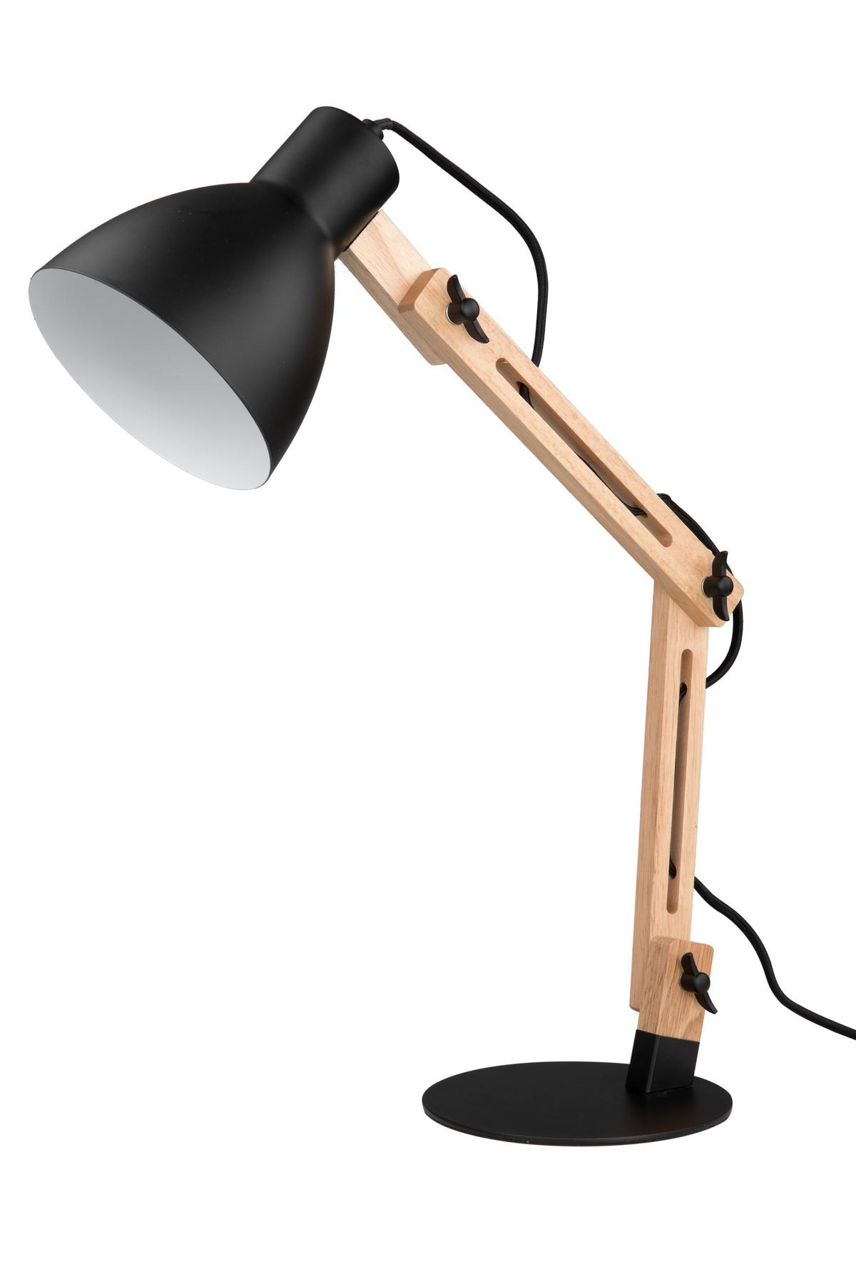 LAMPA STOŁOWA WOODY - czarny/brązowy, Design, metal/drewno (34/16/55,5cm) - Novel