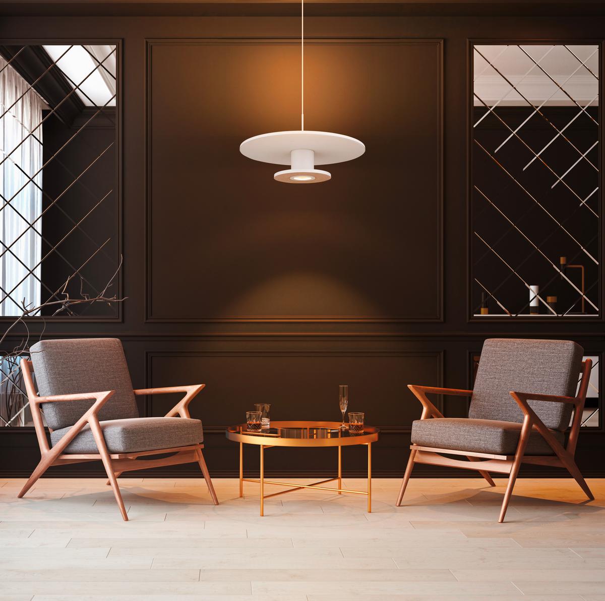 LED-Hängeleuchte Carter Weiß max. 24 Watt - Beige/Hellgrau, Basics, Kunststoff/Textil (38/150cm) - Globo