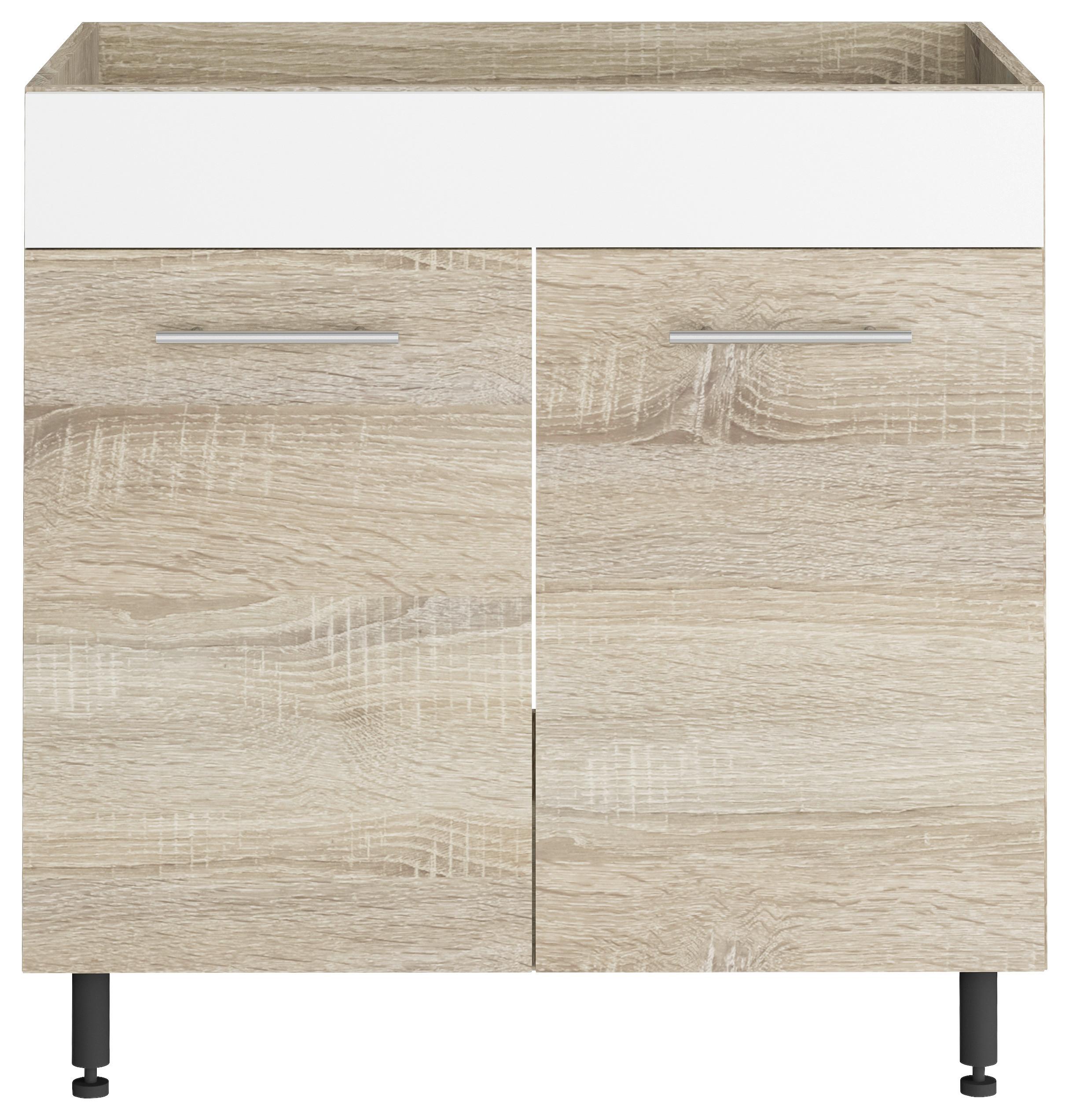 Element Ispod Sudopera Corina - bijela/boje oplemenjenog čelika, Moderno, drvni materijal/metal (80/82,4/58cm) - Based