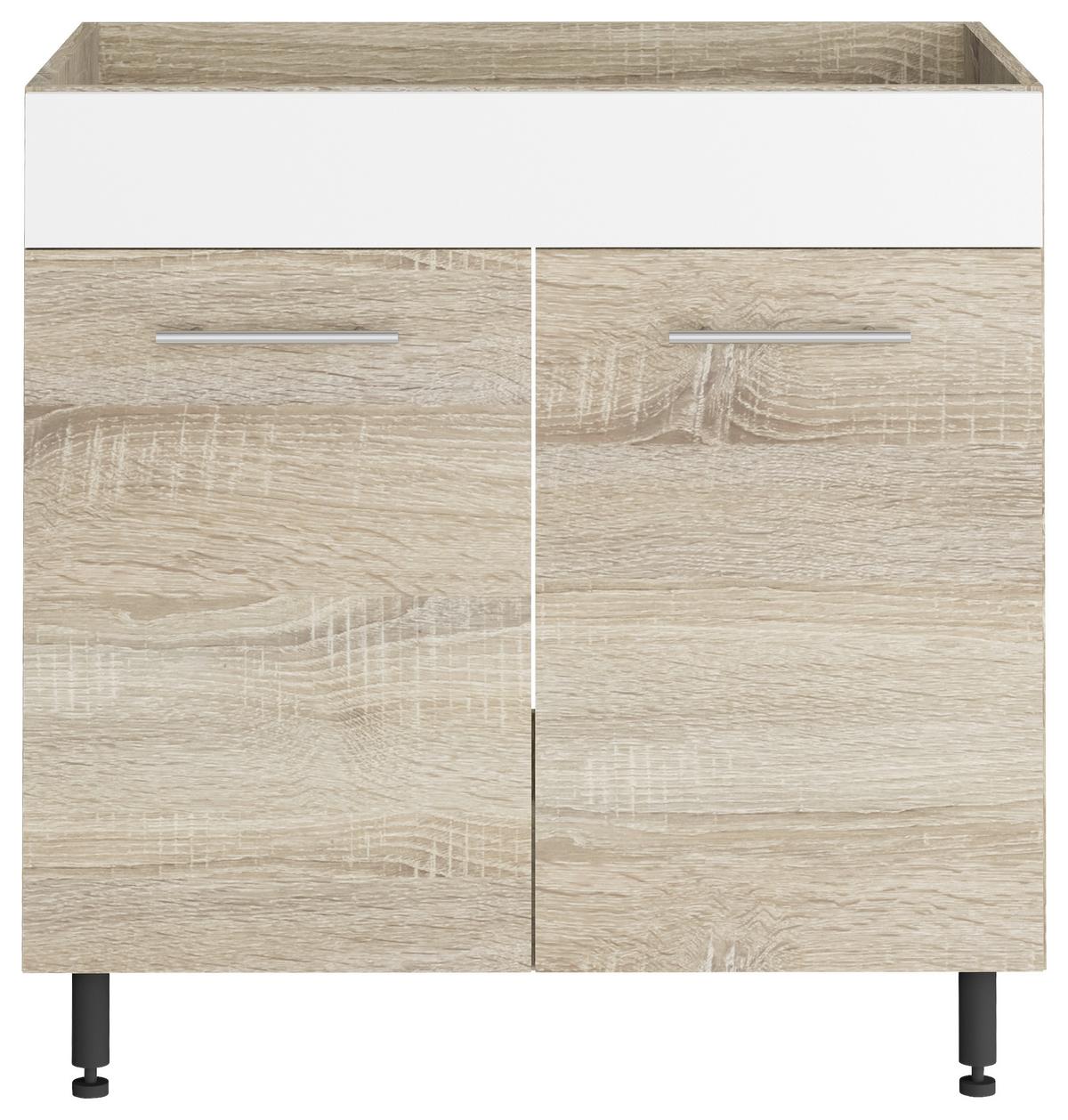 MASCĂ CHIUVETĂ BUCĂTĂRIE CORINA - stejar Sonoma/alb, Modern, plastic/metal (80/82,4/58cm)