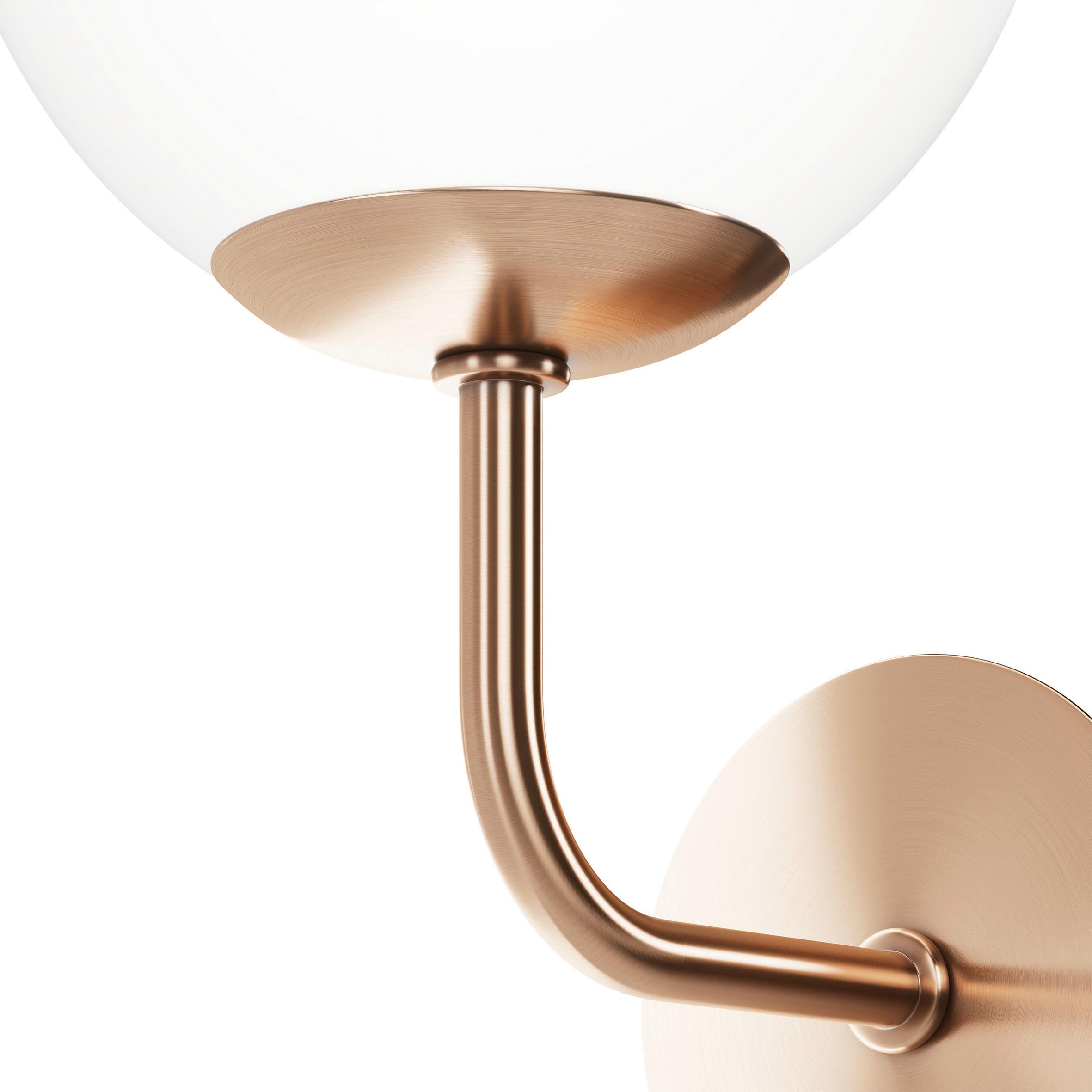 Wandleuchte Erich Weiß/Messing max. 40 Watt - Messingfarben/Weiß, Trend, Glas/Metall (15/27/19cm) - MAYTONI